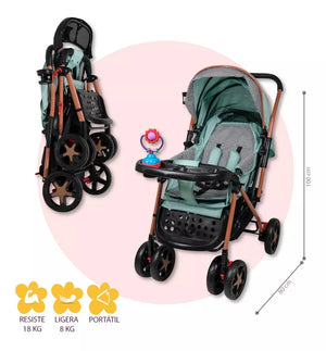 CARRIOLA LINX REVERSIBLE, MOSQUITERO, RECLINABLE, ULTRA-COMPACTA.