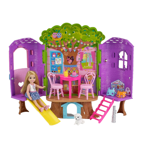 BARBIE CLUB CHELSEA CASA DEL ARBOL CON  MUEBLES Y MUÑECA