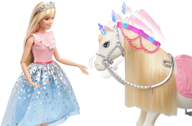 BARBIE DREAMTOPIA CABALLO BLANCO CAMINA
